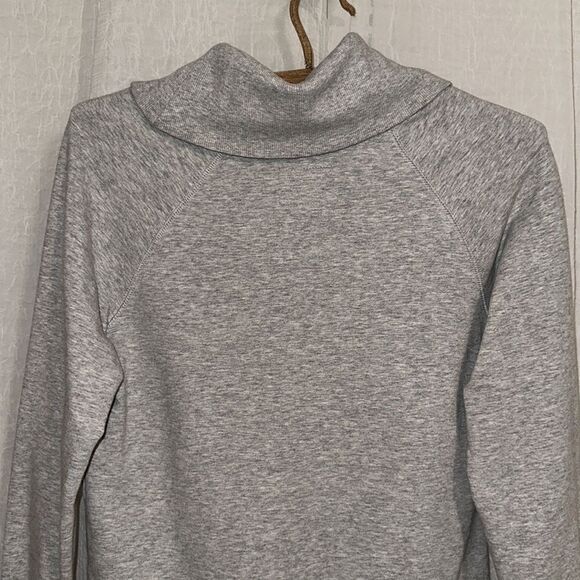 Motherhood Maternity S Gray Heather French Terry Cloth Cowlneck Sweatshirt - Picture 4 of 11